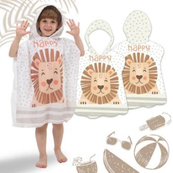 Gyerek törülközők - Gyerek strandtörölköző oroszlánnal kép