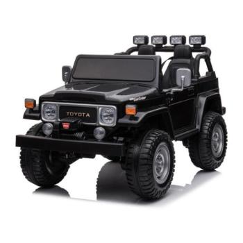 Gyermek elektromos autók - Kétüléses, gyerek elektromos, fekete autó - Toyota Land Cruiser kép