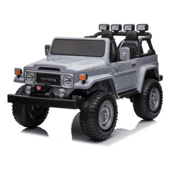 Gyermek elektromos autók - Kétüléses, gyerek elektromos, szürke autó - Toyota Land Cruiser kép