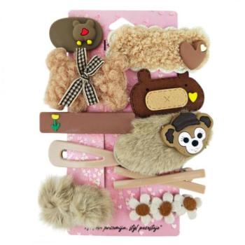 Haj kiegészítők - 10 darabos barna hajcsat készlet kép