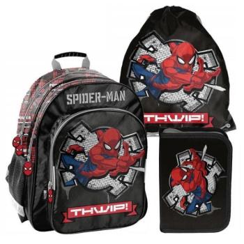 Hátizsákok és zsákok - 3db-os fiús iskolai SPIDERMAN szett-iskolatáska, cipőzsák és tolltartó kép