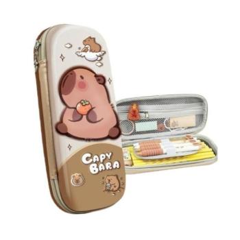 Hátizsákok és zsákok - Egykamrás barna tolltartó kapibarával kép