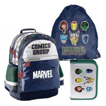 Hátizsákok és zsákok - Fiús iskolai MARVEL hátizsák, cipőzsák és tolltartó szett kép