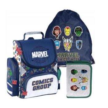Hátizsákok és zsákok - Fiús iskolai MARVEL szett prémium iskolatáska, cipőzsák és tolltartó kép