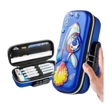 Hátizsákok és zsákok - Iskolai tolltartó rakétával és kombinációs zárral kép