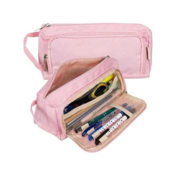 Hátizsákok és zsákok - Kétkamrás rózsaszín tolltartó kép