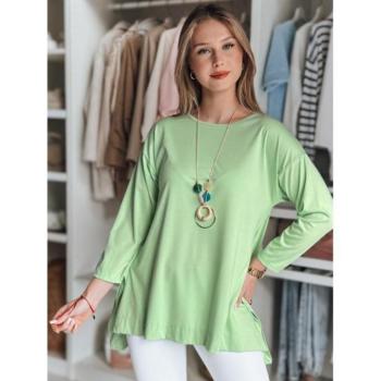 Hosszú ujjú blúzok - Laza női blúz zöld színben RY2792 kép