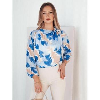 Hosszú ujjú blúzok - Női kék színű mintás blúz kép