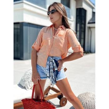 Hosszú ujjú ingek - Elegáns női barackszínű ing kép