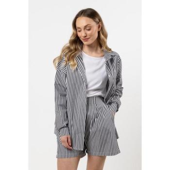 Hosszú ujjú ingek - Női bő fekete csíkos ing kép