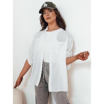 Hosszú ujjú ingek - Női fehér ing zsebekkel kép