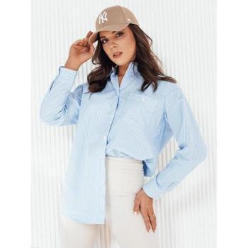 Hosszú ujjú ingek - Világoskék csíkos női ing kép