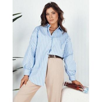 Hosszú ujjú ingek - Világoskék női ing csíkokkal kép