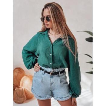 Hosszú ujjú ingek - Zöld színű muszlin női ing DY0474 kép