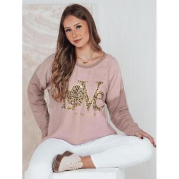 Hosszú ujjú - Női bő rózsaszín póló mintával RY2699 kép