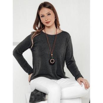 Hosszú ujjú - Sötétszürke női póló medállal RY2675 kép