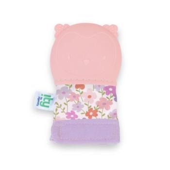 INGENUITY Bagoly mintás rágóka kesztyűvel, rózsaszín, BPA-mentes,... kép