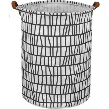 Játék kosarak - Fehér mintás játék- vagy szennyeskosár kép