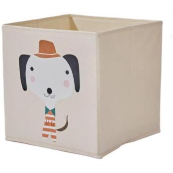 Játék kosarak - Négyzet alakú kosár játékokhoz, kutyával kép