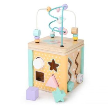 Játékok a legkisebbeknek - Fa oktató kocka, gyerekeknek kép