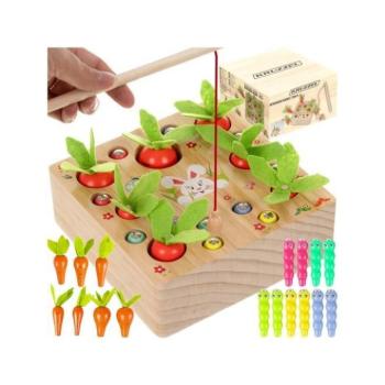 Játékok a legkisebbeknek - Fából készült sárgarépa kerti játék - 2 az 1-ben kép