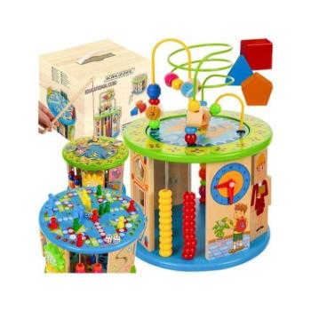 Játékok a legkisebbeknek - Gyermekeknek szóló oktatási fa kocka kép