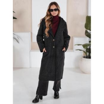 Kabátok és trenchek - Fekete hosszú női báránybőr kabát NY0754 kép