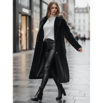 Kabátok és trenchek - Fekete hosszú női bunda NY0760z kép