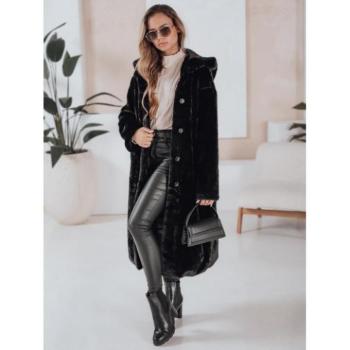 Kabátok és trenchek - Hosszú fekete női bunda TY4986 kép