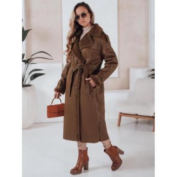 Kabátok és trenchek - Hosszú női barna bőrkabát TY4992 kép