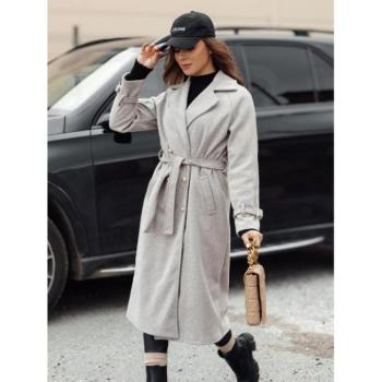 Kabátok és trenchek - Hosszú világosbarna női kabát megkötőkkel NY0744 kép