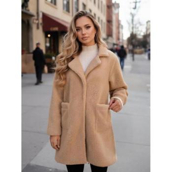 Kabátok és trenchek - Női bunda bézs színben NY0757z kép