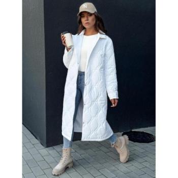 Kabátok és trenchek - Női hosszú steppelt kabát fehér színben TY4380 kép