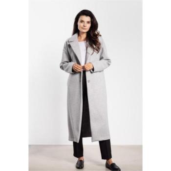 Kabátok és trenchek - Női hosszú szürke kabát övvel kép