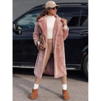 Kabátok és trenchek - Rózsaszín női téli bunda TY4689 kép