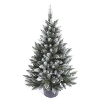 Karácsonyfák - Sűrű, hófödte gyémántfenyő fa cserépben - 110 cm kép