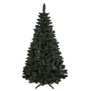 Karácsonyfák - Sűrű, karácsonyi fenyőfa, fenyőtobozokkal - 220 cm kép