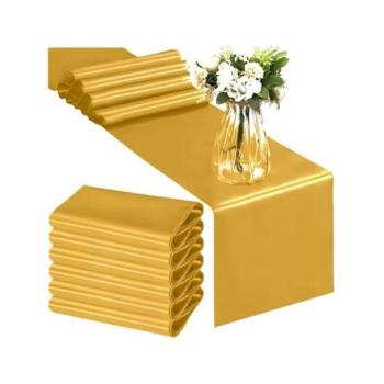 Karácsonyi dekoráció - Arany színű szatén asztali futó - 900x36 cm kép