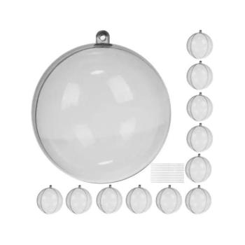 Karácsonyi dekoráció - Átlátszó golyókészlet - 12 db kép