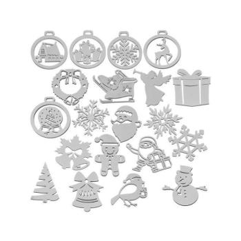 Karácsonyi dekoráció - Fa karácsonyfadíszek - 20 db kép