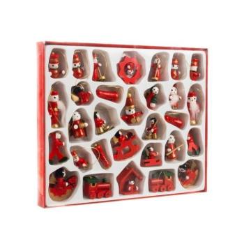 Karácsonyi dekoráció - Fa karácsonyfadíszek - 30 db kép