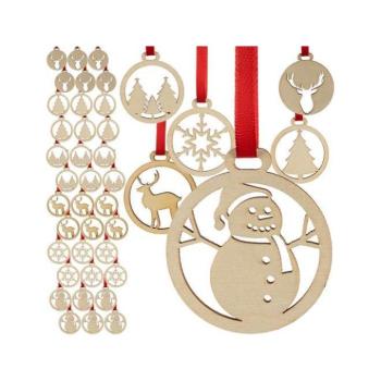 Karácsonyi dekoráció - Fa karácsonyfadíszek - 36 db kép