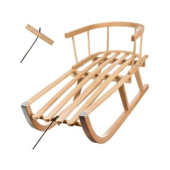 Karácsonyi dekoráció - Fa szánkó háttámlával kép