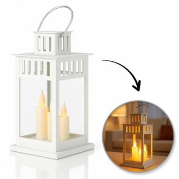 Karácsonyi dekoráció - Fehér LED lámpa gyertya utánzattal 8 x 15 cm kép