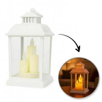 Karácsonyi dekoráció - Fehér LED lámpás gyertya utánzattal 12 x 23 cm kép