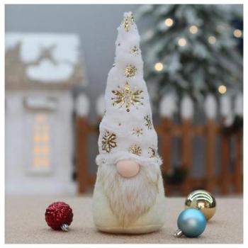 Karácsonyi dekoráció - Fehér színű, karácsonyi törpe kép