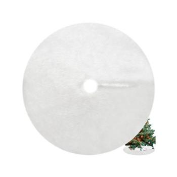 Karácsonyi dekoráció - Fehér szőrös szőnyeg a karácsonyfa alá - 120 cm kép