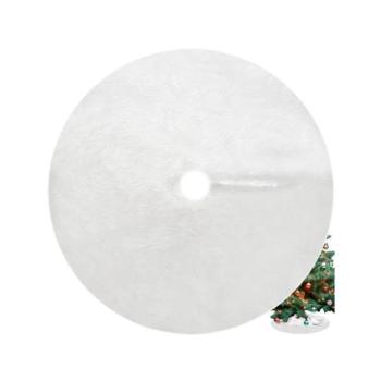 Karácsonyi dekoráció - Fehér szőrös szőnyeg a karácsonyfa alá - 72 cm kép