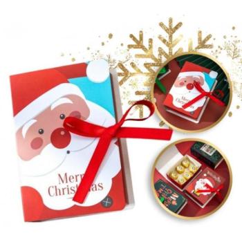 Karácsonyi dekoráció - Karácsonyi ajándékdoboz Mikulással - 13x9x4,5 cm kép