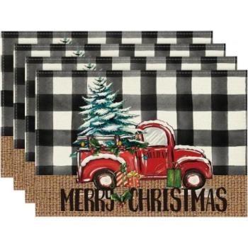 Karácsonyi dekoráció - Karácsonyi asztalszőnyeg, négyszögletes kép